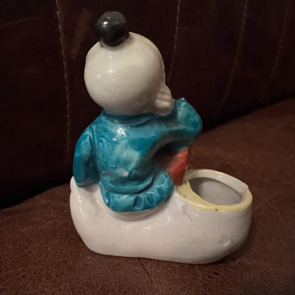 Vintage Oriental Asian‎ Boy Figurine Japan Air Planter Toothpick Holder
